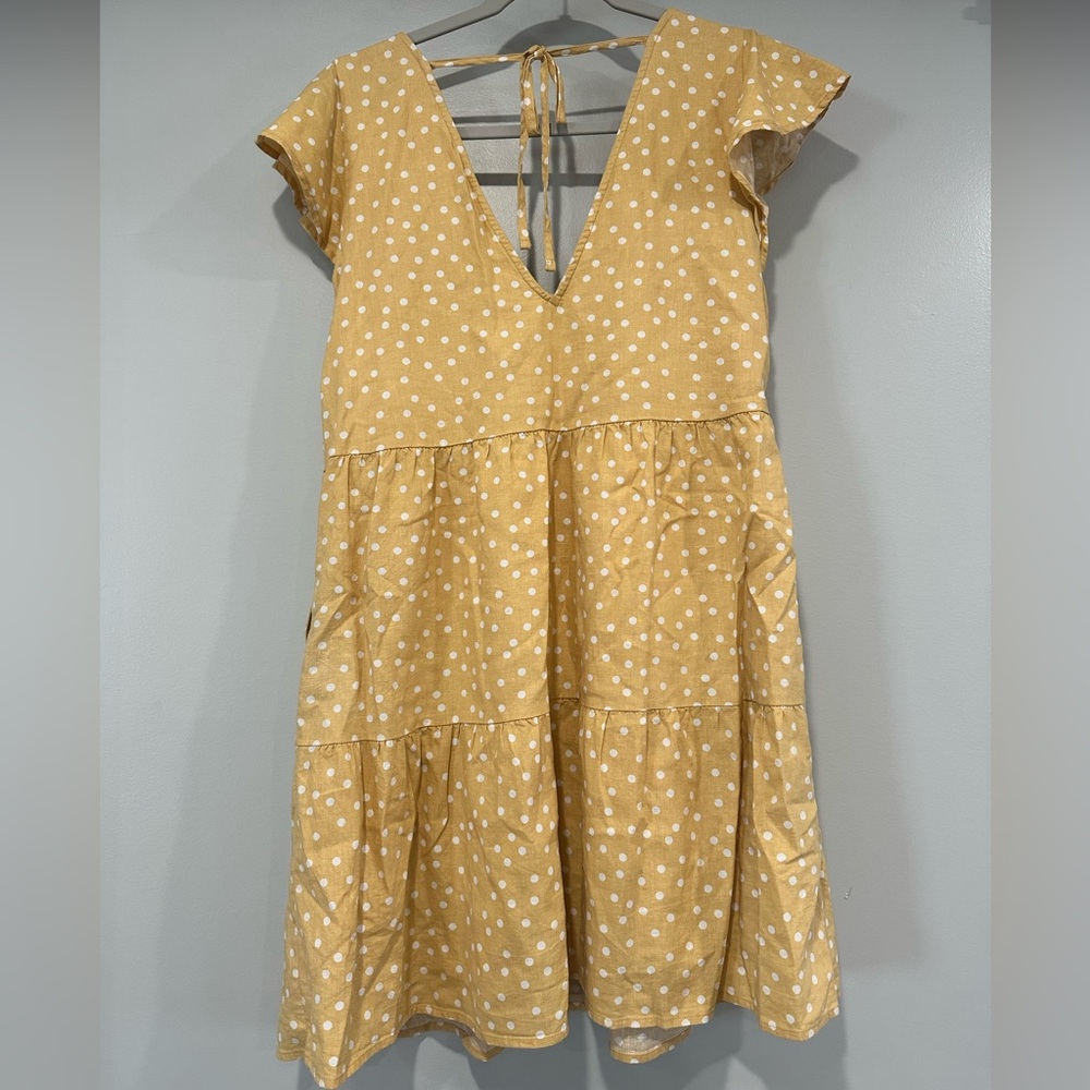 Yellow Polka Dot Tiered Dress - Picture 2 of 2
